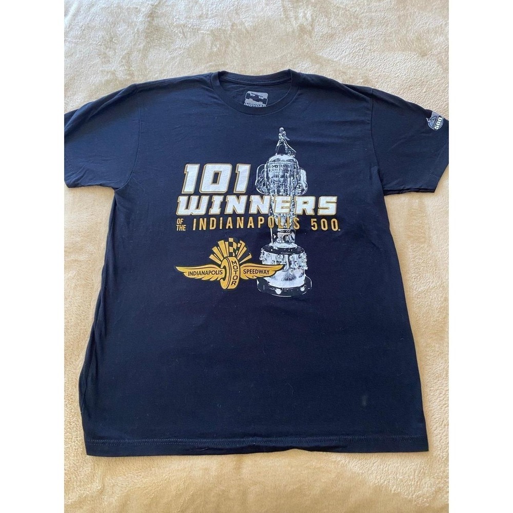 Indy T-shirt Men Large Black 101 Winners Motor Speedway Racing s55